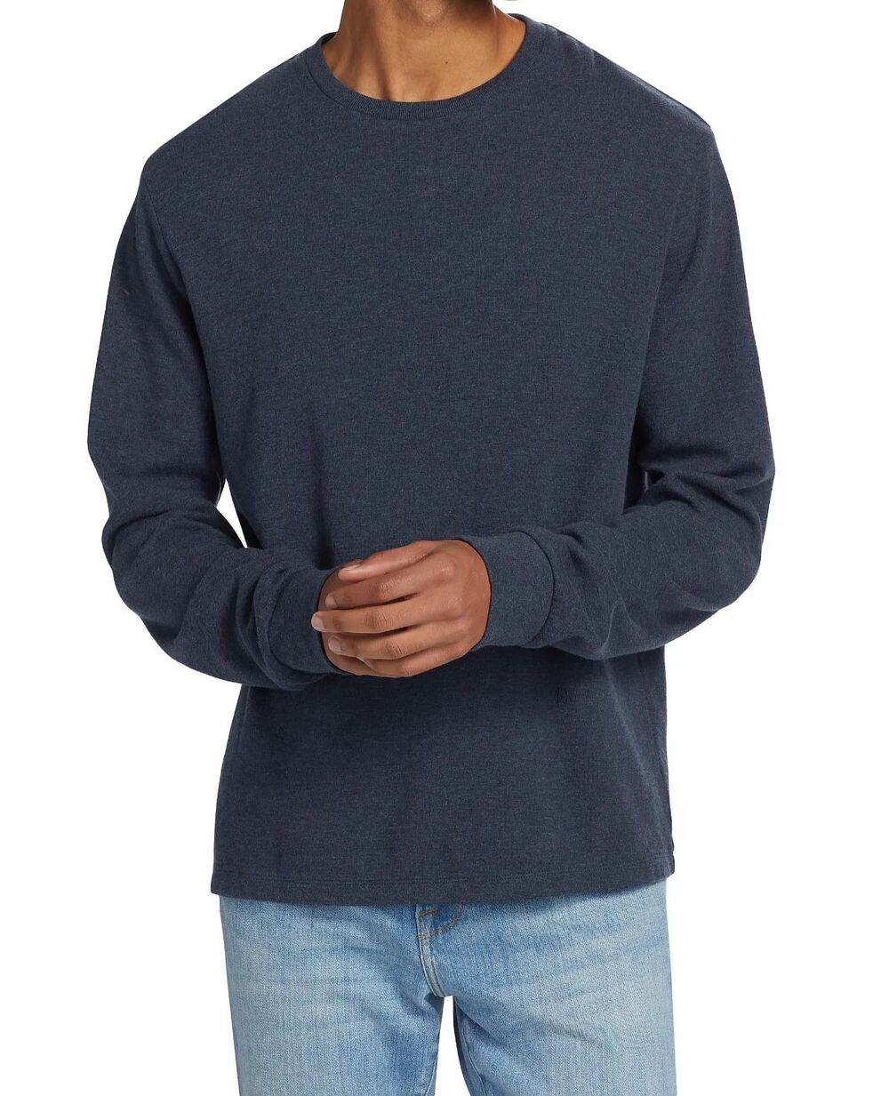 FRAME Sweater Mens Small Dark Gray Pullover DUO FOLD CREW Sweatshirt $138